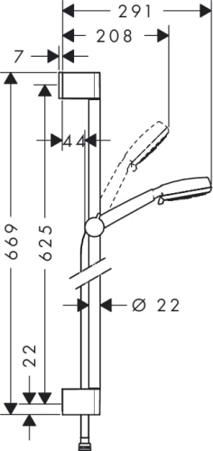 HansGrohe Crometta 100 Vario/Porter'S zestaw prysznicowy przesuwny 26651400