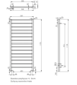 Imers Tell 6 grzejnik łazienkowy 530x1170mm, biały 1162
