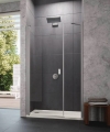 HUPPE Design Pure 4-kąt drzwi skrzydłowe z częścią boczną do wnęki 90cm(88,5-91,5cm), profil srebrny mat, szkło bezbarwne AP 8P7201.087.322