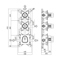 Paffoni Modular Box bateria wannowa-prysznicowa podtynkowa z termostatem, 2-drożna, złoty połysk MDE018HG
