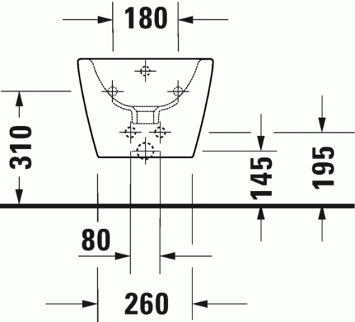 Duravit D-Neo bidet podwieszany 54x37cm, biały 2294150000