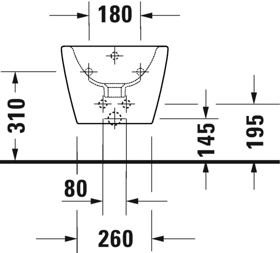 Duravit D-Neo bidet podwieszany 54x37cm, biały 2294150000