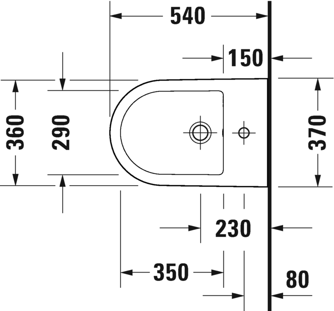 Duravit D-Neo bidet podwieszany 54x37cm, biały 2294150000