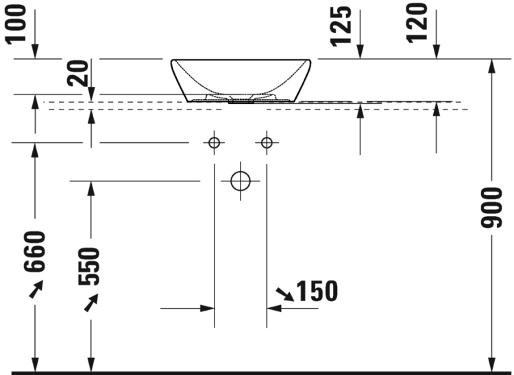 Duravit D-Neo umywalka nablatowa 40x12,5cm, antracyt mat 2371401370