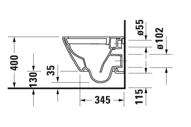 Duravit D-Neo SET miska podwieszana 48x37cm Rimless z deską wolnoopadajacą 45880900A1