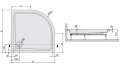 Wymiary:  A - 1000 mm, B - 1000 mm, C - 450 mm