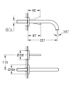 GROHE Atrio bateria umywalkowa podtynkowa, element zewnętrzny, grafit szczotkowany - brushed hard graphite 29406AL0