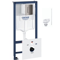 GROHE Rapid SL stelaż do miski podwieszanej zestaw 5:1, przycisk Skate Cosmopolitan, błyszczący grafit - hard graphite 1000046-A00