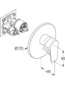 Kludi Pure&Solid bateria wannowo-prysznicowa podtynkowa, element zewnętrzny, chrom 346500575