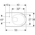 GEBERIT Selnova Compact miska podwieszana 53x36 cm 500.260.01.7