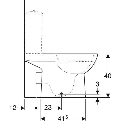 GEBERIT Selnova miska kompaktowa WC Rimfree, odpływ poziomy 500.285.01.7