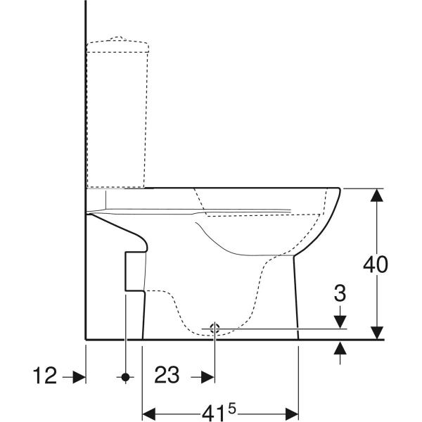 GEBERIT Selnova miska kompaktowa WC Rimfree, odpływ poziomy 500.285.01.7