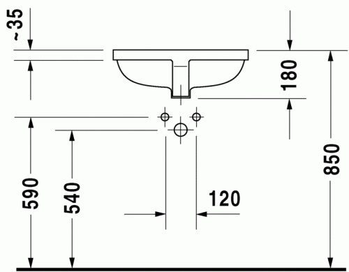 DURAVIT Starck 3 umywalka podblatowa 53x40cm, biała, 030549.00.00