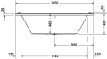 Duravit Strack wanna prostokątna 180x80cm, z 2 oparciami ukośnymi, biała, 700338000000000