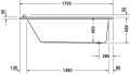 DURAVIT Strack wanna prostokątna 170x80cm, z 1 ukośnym oparciem, biała, 700336000000000