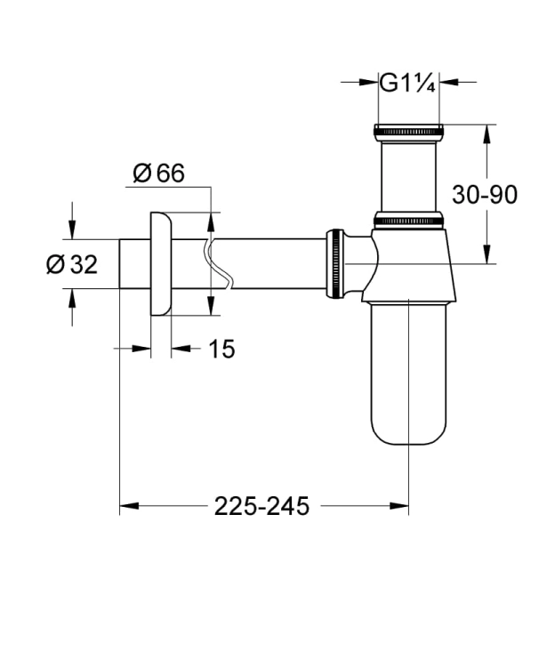 GROHE półsyfon umywalkowy, chrom 28920000