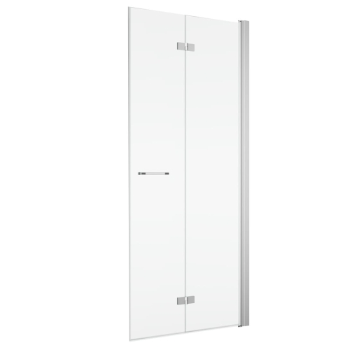SANSWISS Solino SOLF1 drzwi dwuczęściowe składane 80cm(78,3-80cm), prawe, profile srebrny połysk, szkło bezbarwne SOLF1D0805007