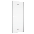 SANSWISS Solino SOLF1 drzwi dwuczęściowe składane 80cm(78,3-80cm), prawe, profile srebrny połysk, szkło bezbarwne SOLF1D0805007