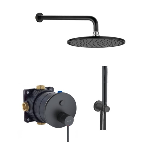 KLUDI Bozz komplet prysznicowy podtynkowy, deszczownica 300mm, czarny mat 386593976-08.jpg