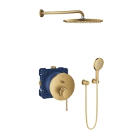 GROHE Essence zestaw prysznicowy podtynkowy z deszczownicą, złoty szczotkowany - brushed cool sunrise 24167GN1-06