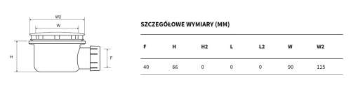 Excellent Zero syfon brodzikowy niski, chrom INEX.1716.90