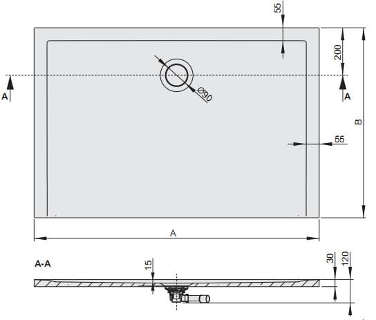 Sanplast Space Mineral brodzik prostokątny B-M/SPACE 80x100x1,5 645-290-0330-01-000 