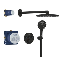 GROHE Grohtherm SmartControl podtynkowy zestaw prysznicowy z deszczownicą SmartActive 310, phantom black 34863KF0