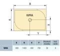 Sanswiss Marblemate brodzik konglomeratowy prostokątny 80x140cm, biały WMA8014004