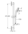 GROHE Tempesta Cube zestaw prysznicowy z drążkiem, 2-strumienie, chrom 26748003