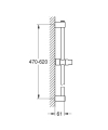 GROHE Tempesta drążek prysznicowy 600mm, chrom 27523001