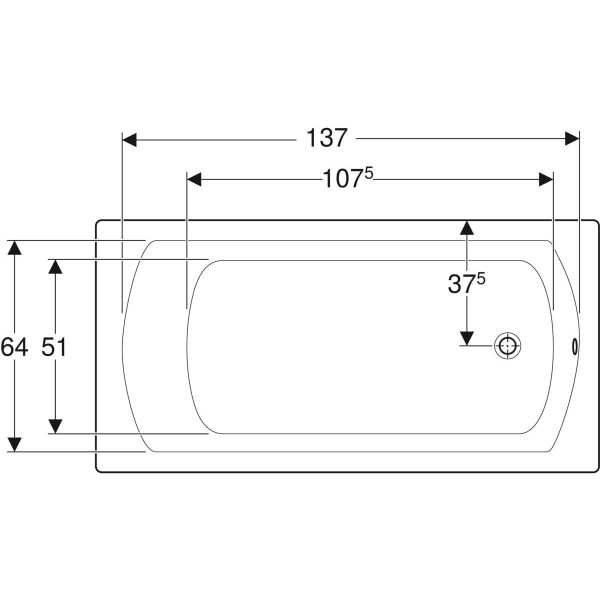 GEBERIT Perfect wanna prostokątna 150x75cm 554.071.01.1