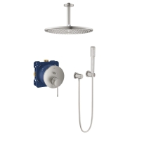 GROHE Essence zestaw prysznicowy podtynkowy z deszczownicą sufitową, stal nierdzewna 24058DC1-05