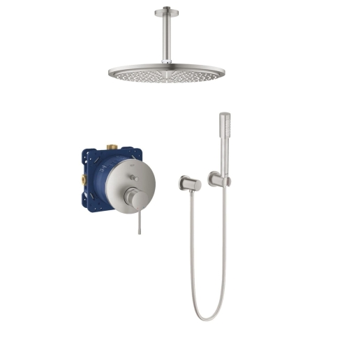 GROHE Essence zestaw prysznicowy podtynkowy z deszczownicą sufitową, stal nierdzewna 24058DC1-05