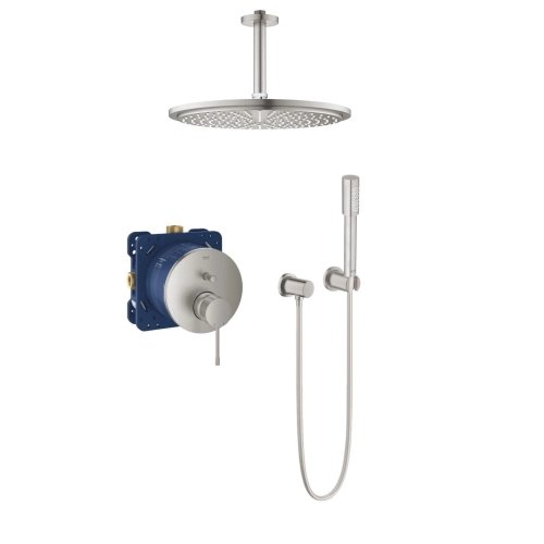 GROHE Essence zestaw prysznicowy podtynkowy z deszczownicą sufitową, stal nierdzewna 24058DC1-05
