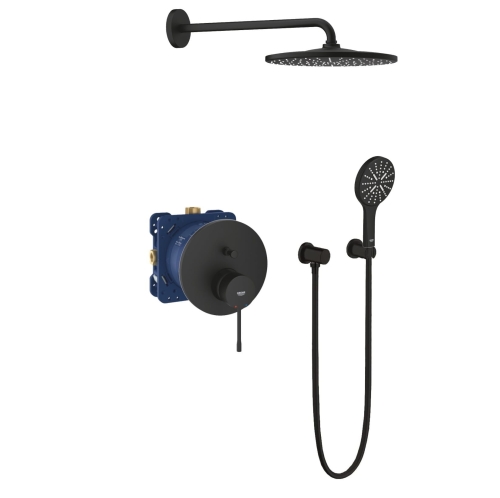 GROHE Essence komplet prysznicowy z deszczownicą, phantom black 24167KF1-03
