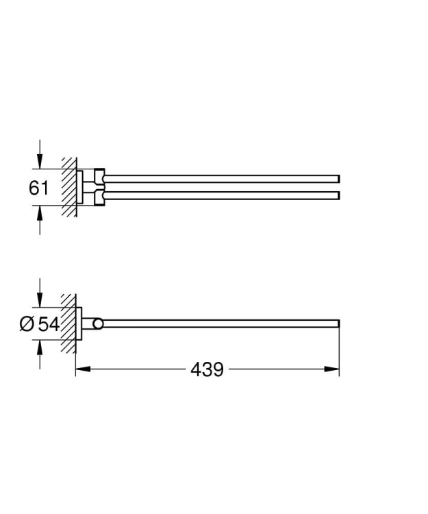 GROHE Essentials wieszak dwuramienny, matte black 1024672430