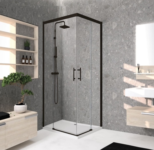 Novellini Kali A-H Nero kabina kwadratowa 110x110cm KALIAH106L106L-1H
