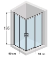 Novellini Kali A-H Nero kabina kwadratowa 90x90cm KALIAH86L86L-1H