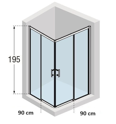 Novellini Kali A-H Nero kabina kwadratowa 90x90cm KALIAH86L86L-1H