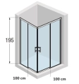 Novellini Kali A-H Nero kabina kwadratowa 100x100cm KALIAH96L96L-1H