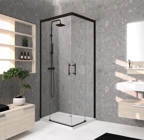 Novellini Kali A-H Nero kabina kwadratowa 120x120cm KALIAH116L116L-1H