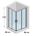 Novellini Kali A-H Nero kabina kwadratowa 80x80cm KALIAH76L76L-1H