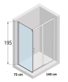 Novellini Kali PH+FH kabina prostokątna 140x75 cm KALIPH136FH73-1B