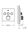 GROHE Grohtherm Cube SmartControl bateria termostatyczna do obsługii 3 wyjść, element zewnętrzny,  phantom black 102167KF00