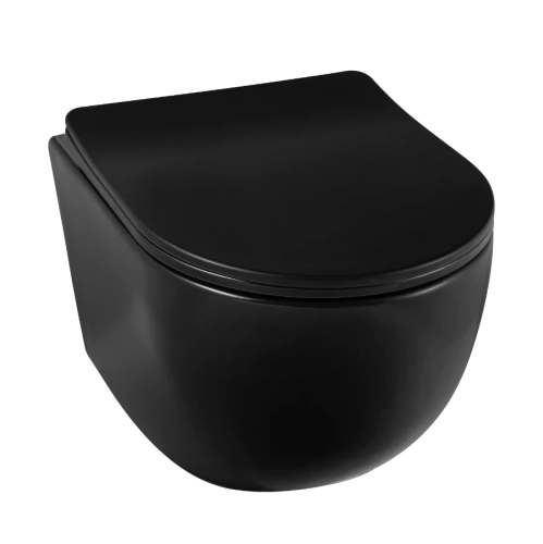 Balneo Luna Black miska podwieszana 48,5x36,5cm z deską wolnoopadającą G0101020101-2