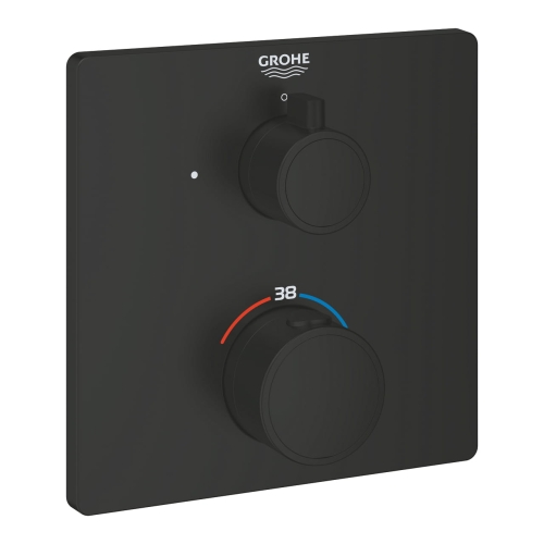 GROHE Grohtherm bateria podtynkowa termostatyczna do obsługi jednego wyjścia, element zewnętrzny, matte black 1022152430