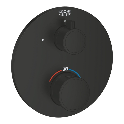 GROHE Grohtherm bateria podtynkowa termostatyczna do obsługi jednego wyjścia, element zewnętrzny, matte black 1022122430