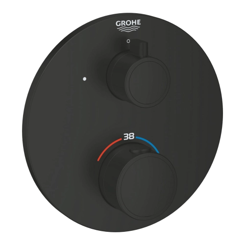 GROHE Grohtherm bateria podtynkowa termostatyczna do obsługi jednego wyjścia, element zewnętrzny, matte black 1022122430