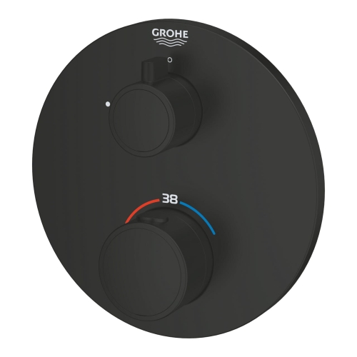 GROHE Grohtherm bateria podtynkowa termostatyczna do obsługi jednego wyjścia, element zewnętrzny, matte black 1022122430