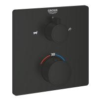 GROHE Grohtherm wannowa bateria podtynkowa termostatyczna do obsługi dwóch wyjść, element zewnętrzny, matte black 1022112430